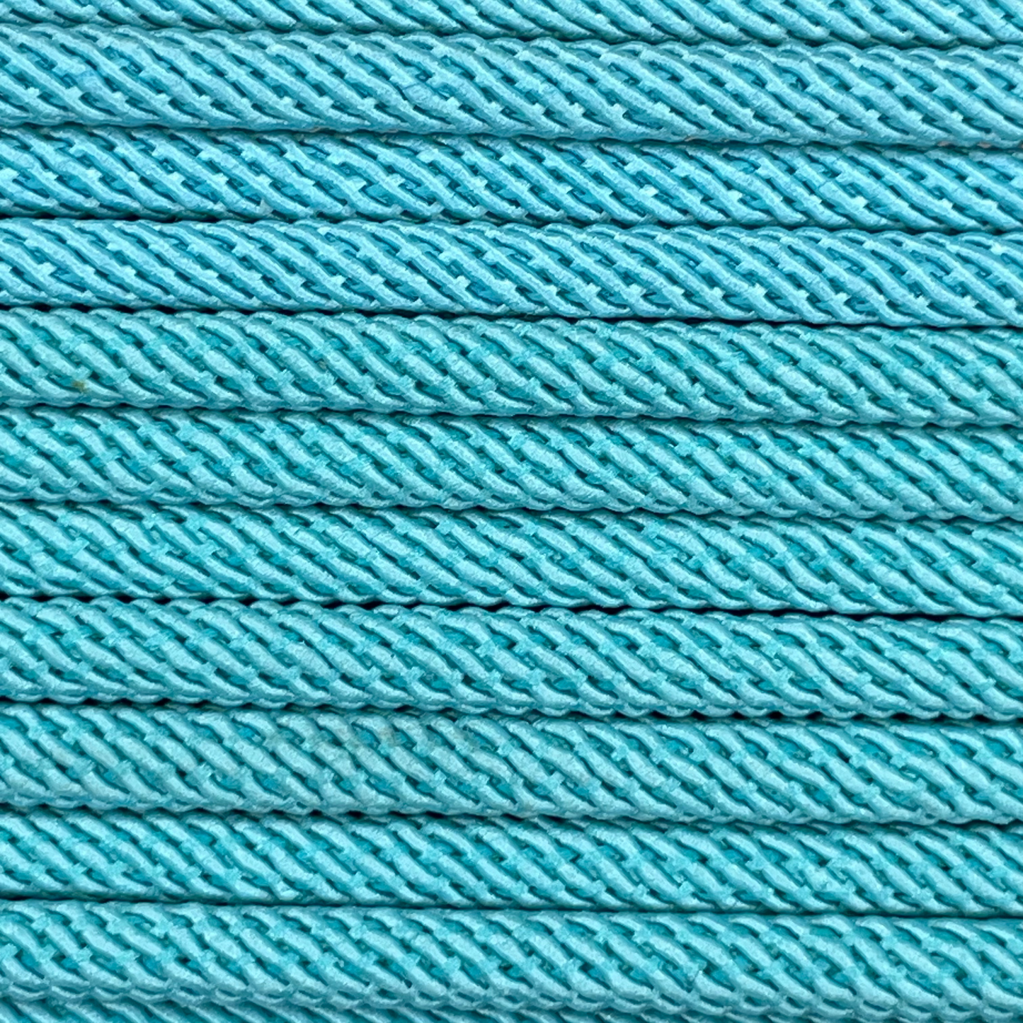Close-up image of Lake Blue 5mm Milan Rope, showcasing the vibrant colour and texture of the material.