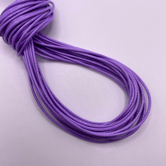 Close-up image of 1mm Waxed Cotton Cord, showcasing the vibrant colour and texture of the material.