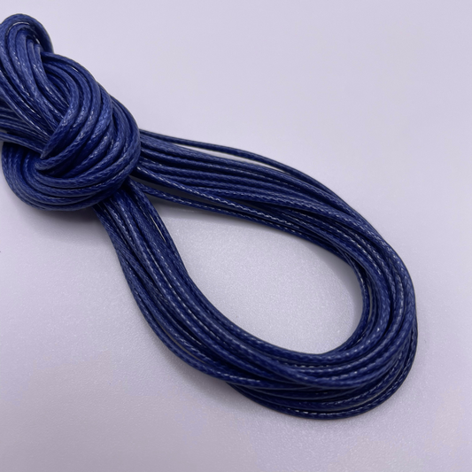 Close-up image of 1mm Waxed Cotton Cord, showcasing the vibrant colour and texture of the material.