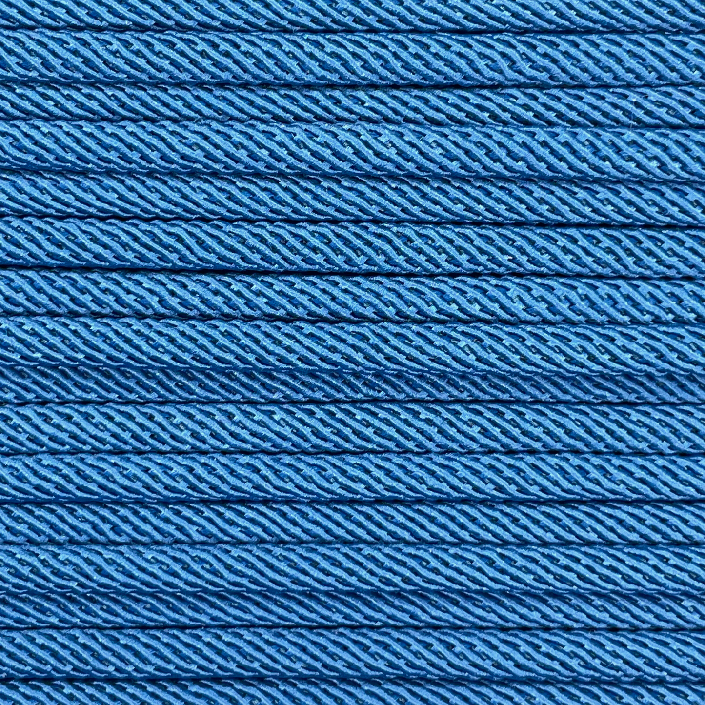 Close-up image of Ocean Blue 5mm Milan Rope, showcasing the vibrant colour and texture of the material.