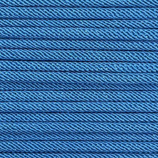 Close-up image of Ocean Blue 5mm Milan Rope, showcasing the vibrant colour and texture of the material.