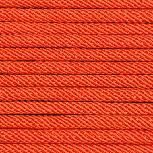 Close-up image of Orange 5mm Milan Rope, showcasing the vibrant colour and texture of the material.