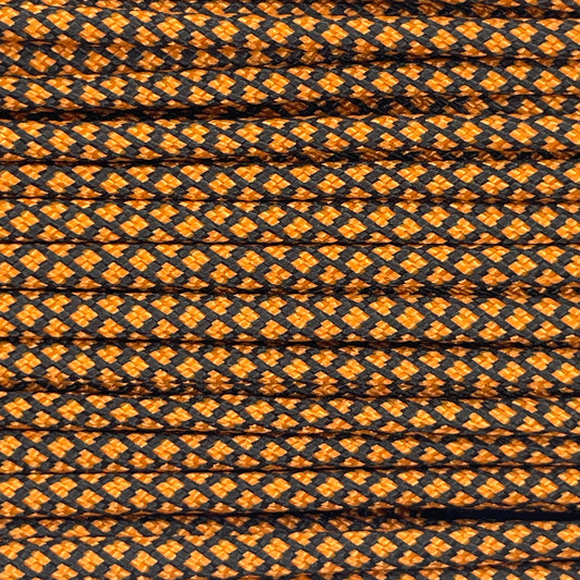 Close-up image of Orange Diamond 550 Paracord, showcasing the vibrant colour and texture of the material.