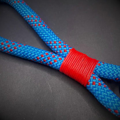 10mm Rope Keychain with Waxed Cotton Wrap and Black Split Ring