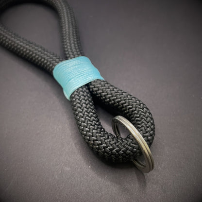 10mm Rope Keychain with Waxed Cotton Wrap and Stainless Steel Split Ring