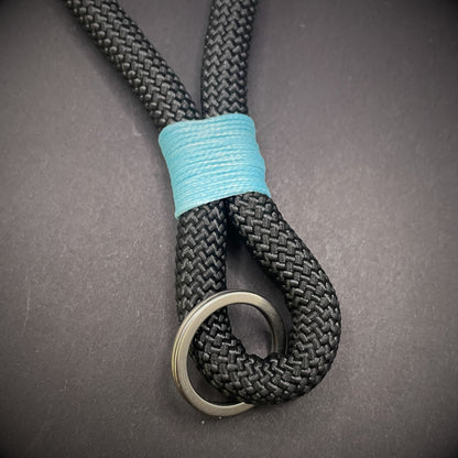 10mm Rope Keychain with Waxed Cotton Wrap and Stainless Steel Split Ring