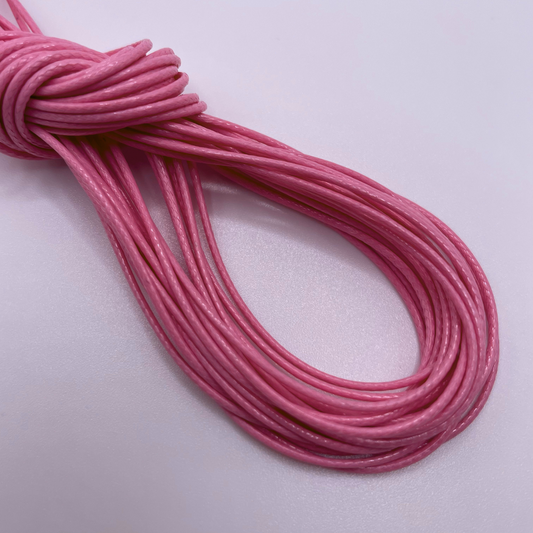 Close-up image of 1mm Waxed Cotton Cord, showcasing the vibrant colour and texture of the material.