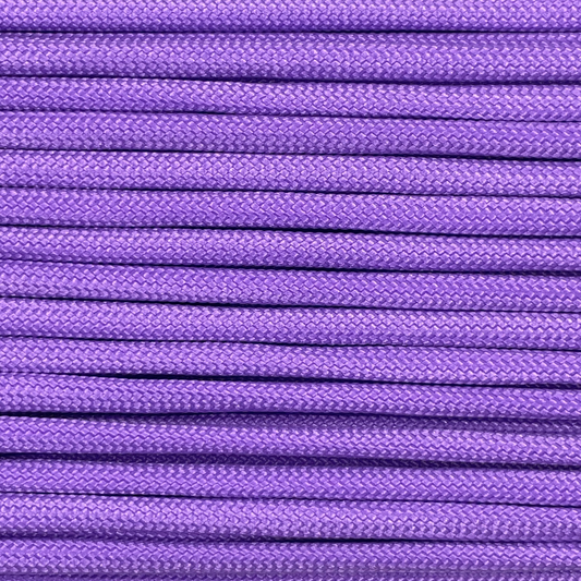 Close-up image of purple 550 paracord, showcasing the vibrant colour and texture of the material.