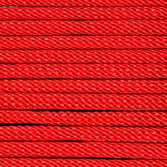 Close-up image of Red 5mm Milan Rope, showcasing the vibrant colour and texture of the material.