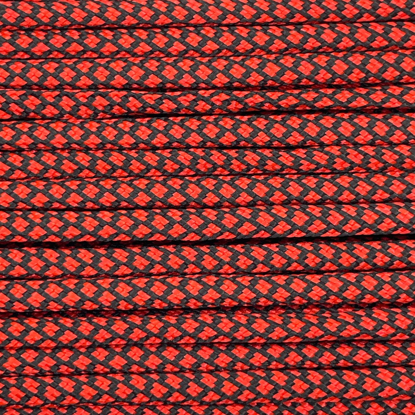 Close-up image of Red Diamond 550 Paracord, showcasing the vibrant colour and texture of the material.