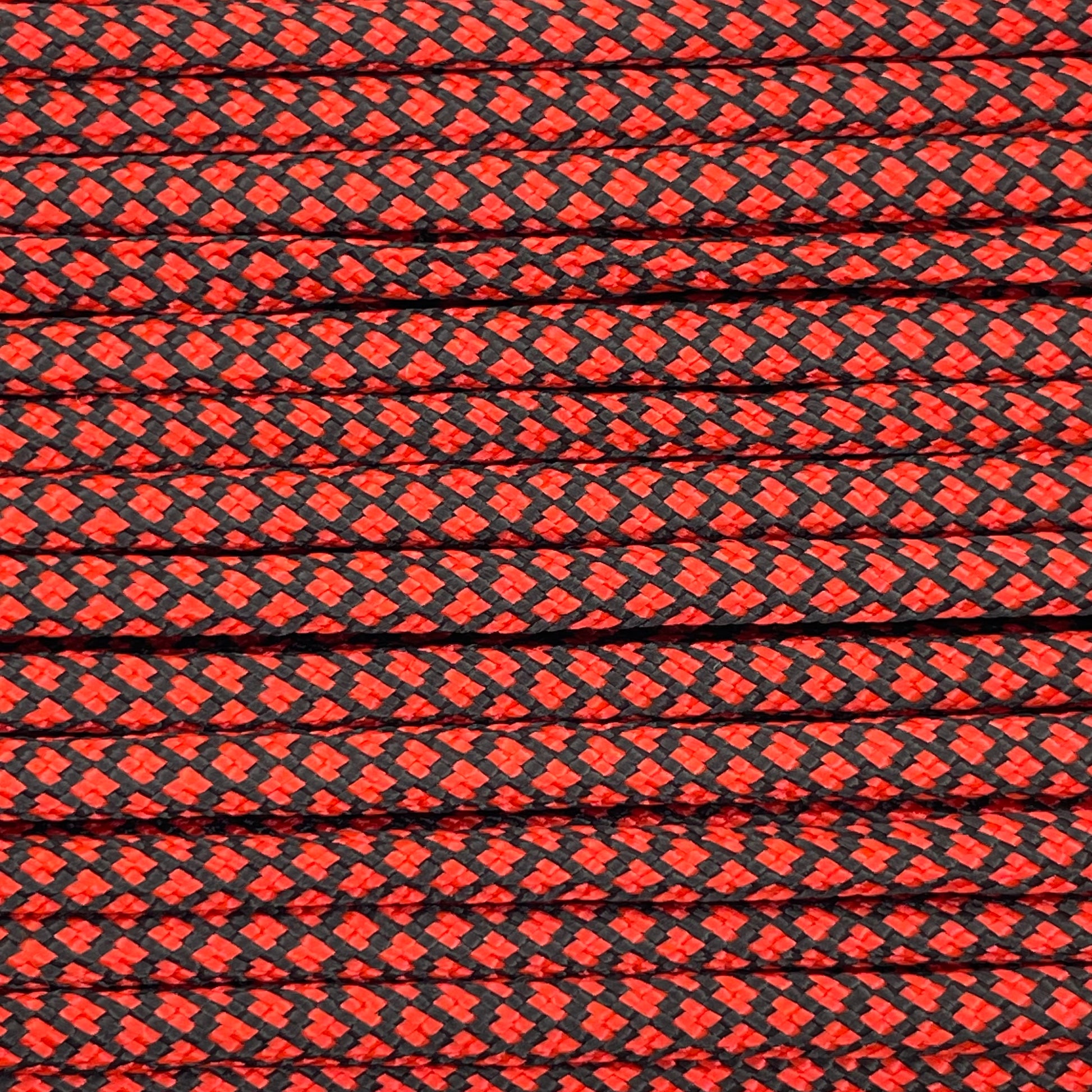 Close-up image of Red Diamond 550 Paracord, showcasing the vibrant colour and texture of the material.