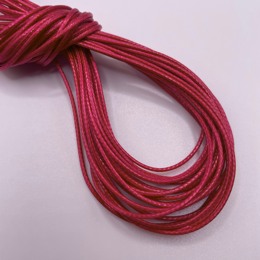 Close-up image of 1mm Waxed Cotton Cord, showcasing the vibrant colour and texture of the material.