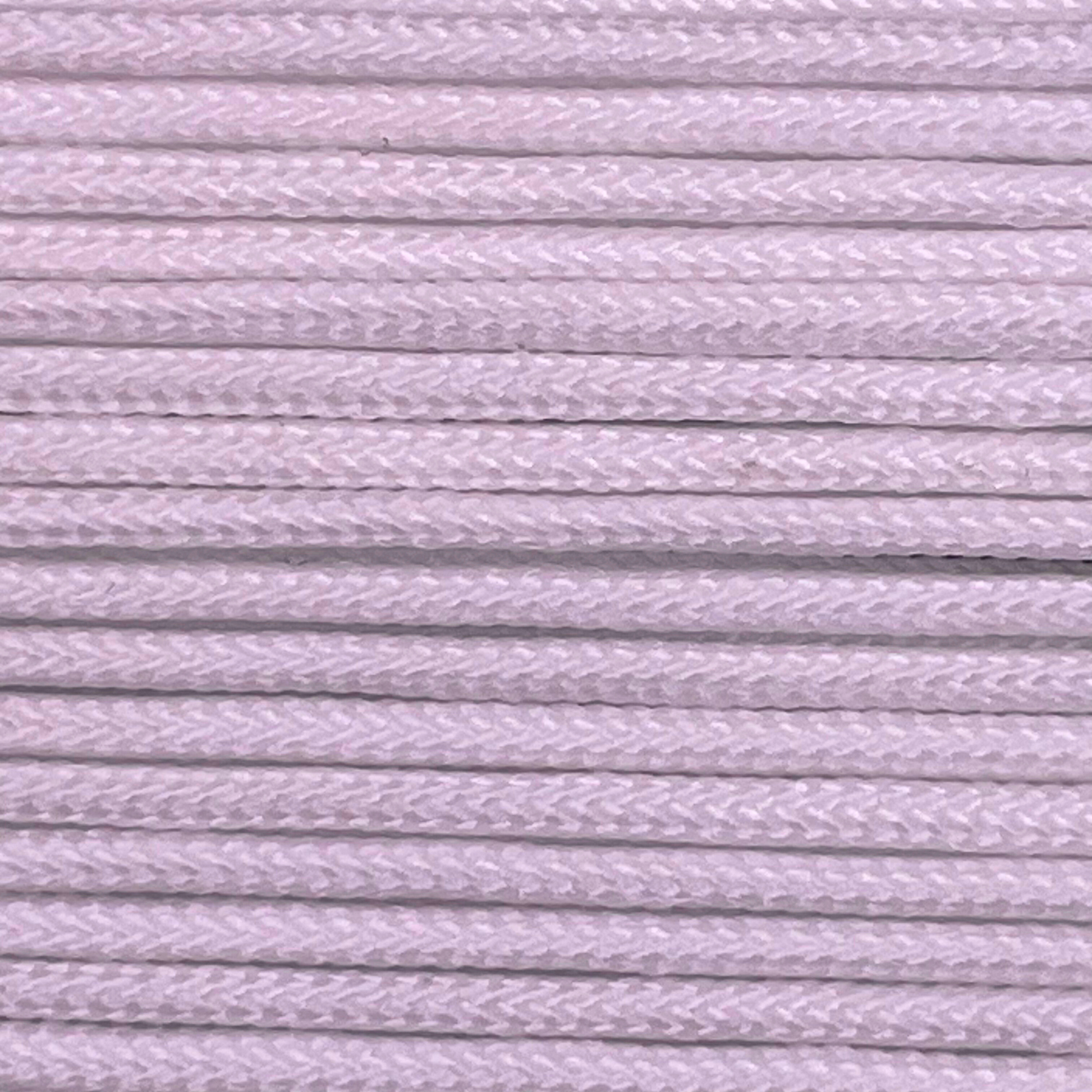 Close-up image of White 275 Paracord, showcasing the vibrant colour and texture of the material.