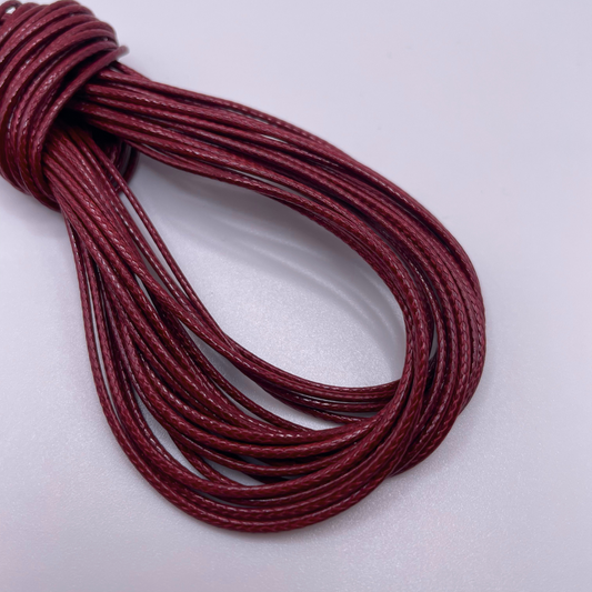 Close-up image of 1mm Waxed Cotton Cord, showcasing the vibrant colour and texture of the material.