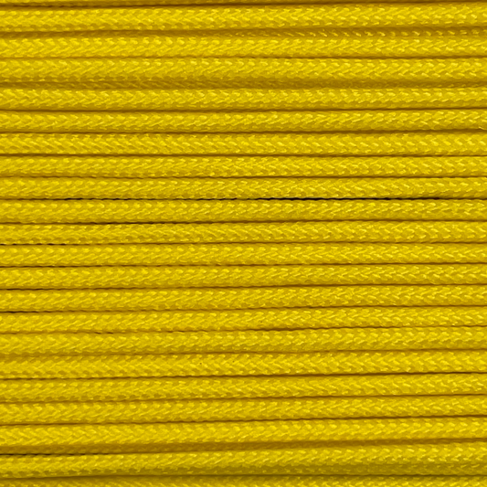 Close-up image of Yellow 275 Paracord, showcasing the vibrant colour and texture of the material.