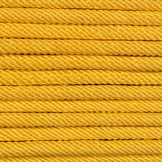 Close-up image of Yellow 5mm Milan Rope, showcasing the vibrant colour and texture of the material.