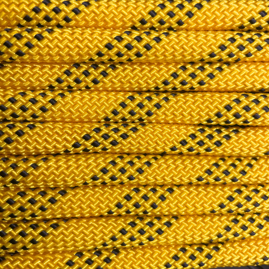 Close-up image of Yellow 8mm PPM Rope, showcasing the vibrant colour and texture of the material.